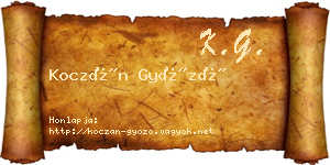 Koczán Győző névjegykártya